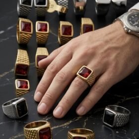 Anillo de Acero Dorado Premium 5