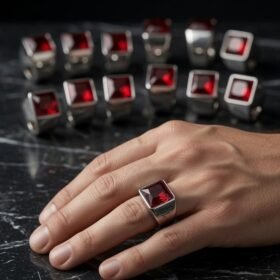 Anillo de Acero Plateado Premium 1