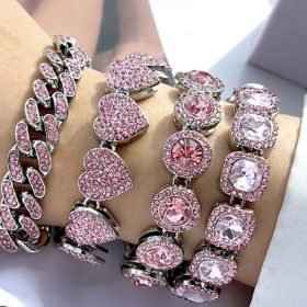 Pulseras Cubanas ICE PINK