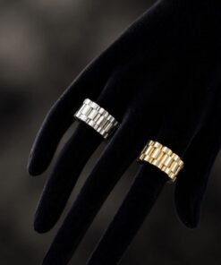 Anillo de Acero Dorado y Plateado Premium R