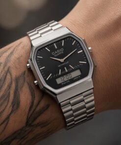 Reloj Casio AQ OCTOG Silver Black